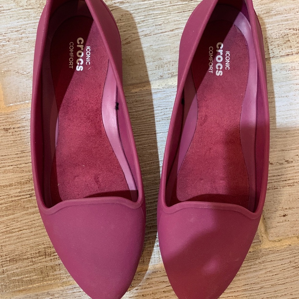 Crocs Women's Ballet Flats Size 5 Magenta Purple Ballet Comfort Slip On - Picture 5 of 10